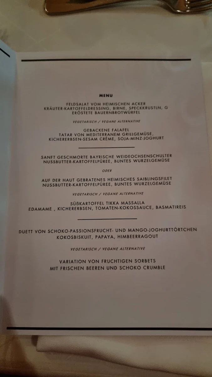 Speisekarte, Café Reitschule
