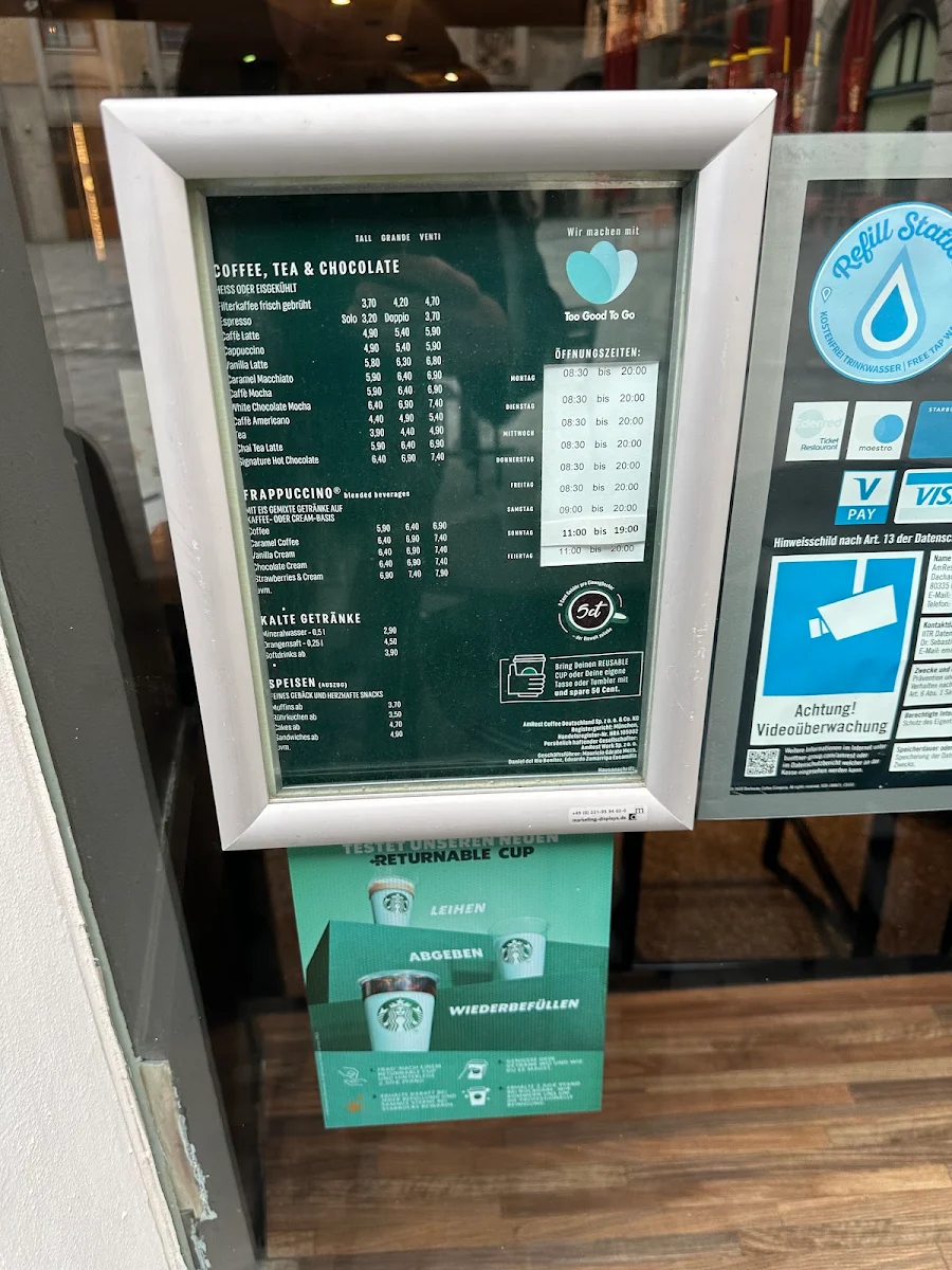 Speisekarte, Starbucks