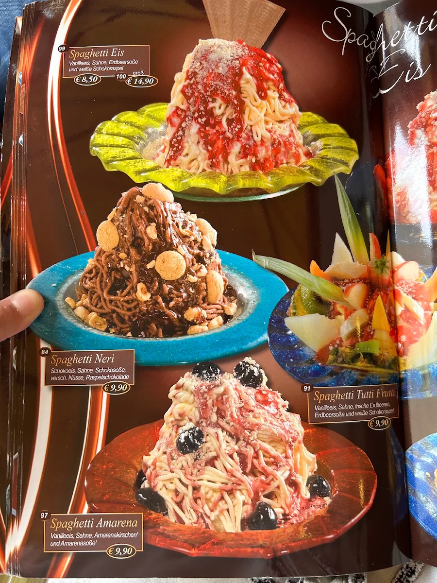 Speisekarte, Eis Café Roma