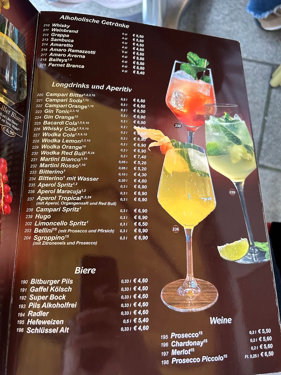 Speisekarte, Eis Café Roma