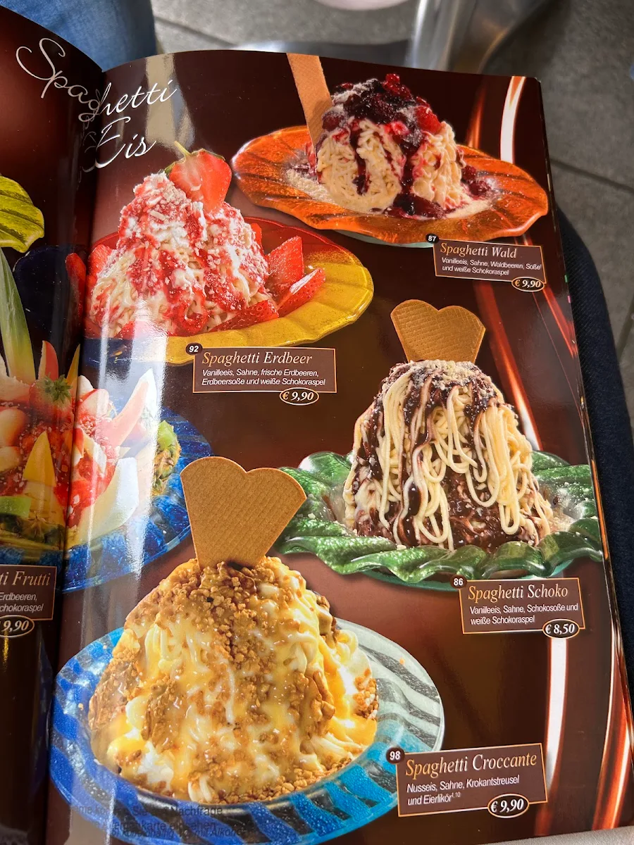 Speisekarte, Eis Café Roma