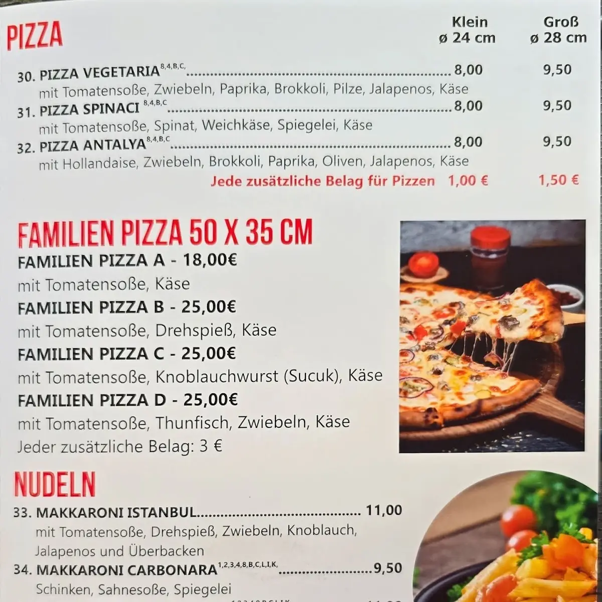 Speisekarte, Apo's Imbiss