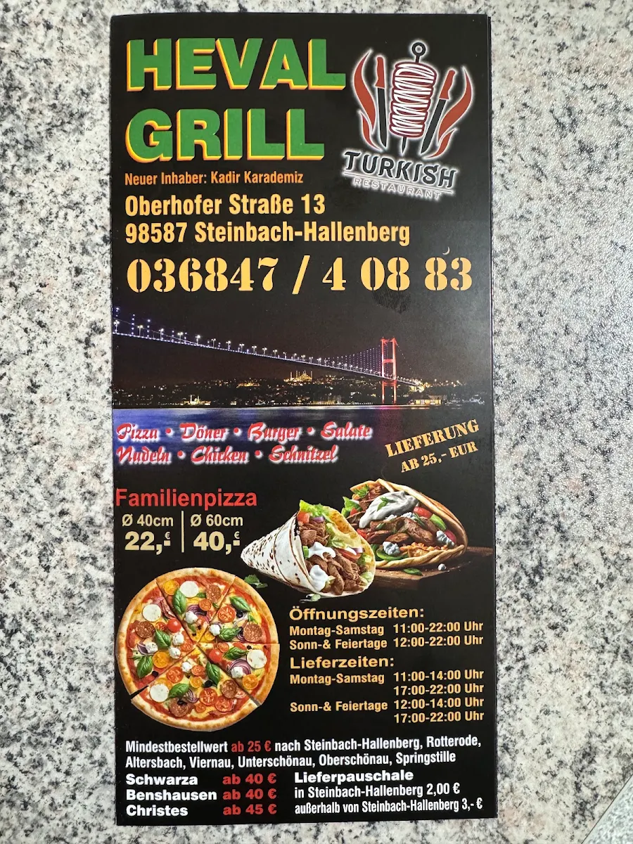 Speisekarte, Heval Grill - Karadeniz Kadir