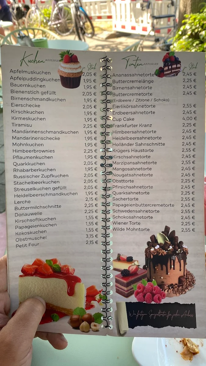 Speisekarte, Café Krüger