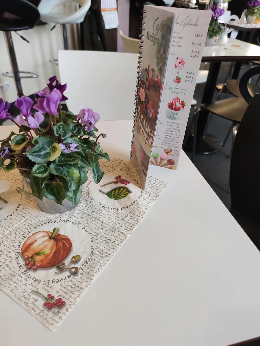 Speisekarte, Café Krüger