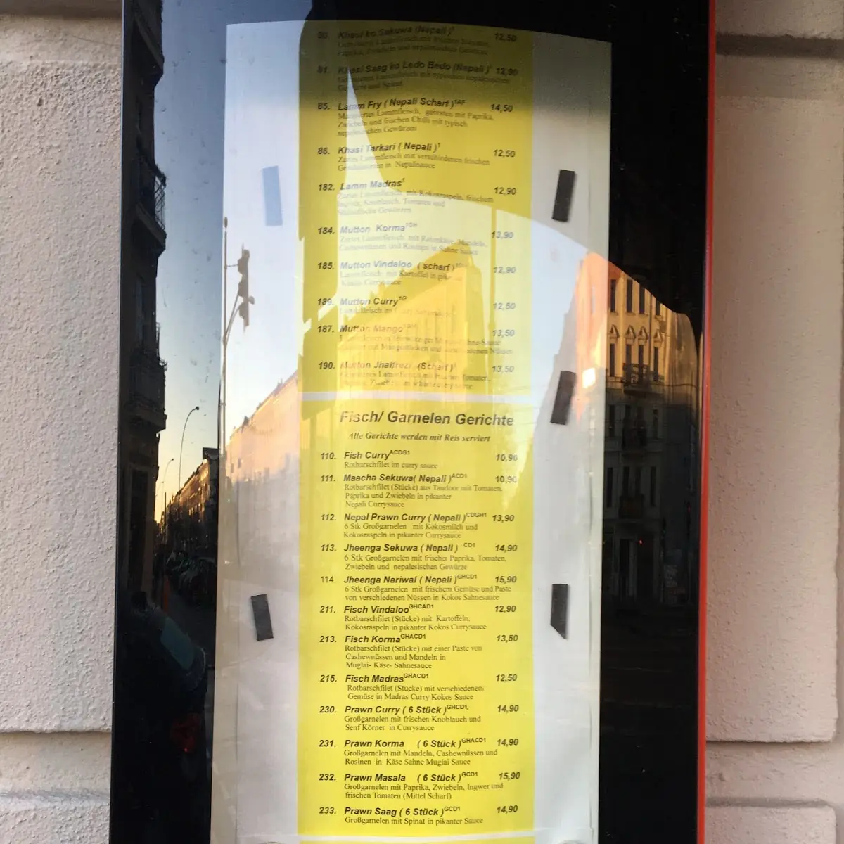 Speisekarte, Krishna Nepalesische - Indisches Restaurant