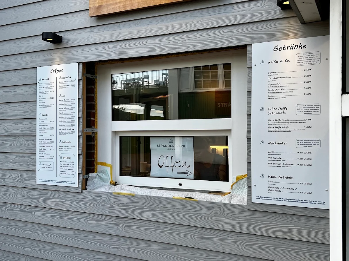 Speisekarte, Strandcrêperie Kollmar