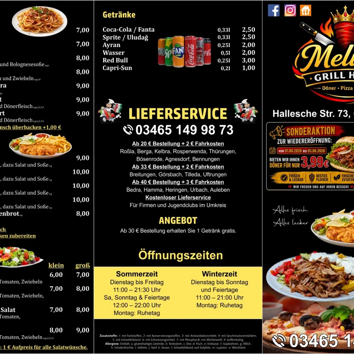 Speisekarte, Melissa Grill Haus