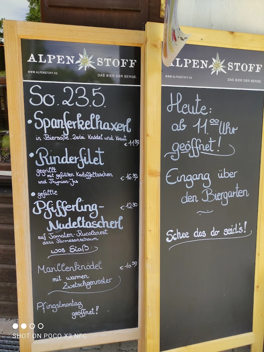 Speisekarte, Gasthaus Heimgarten