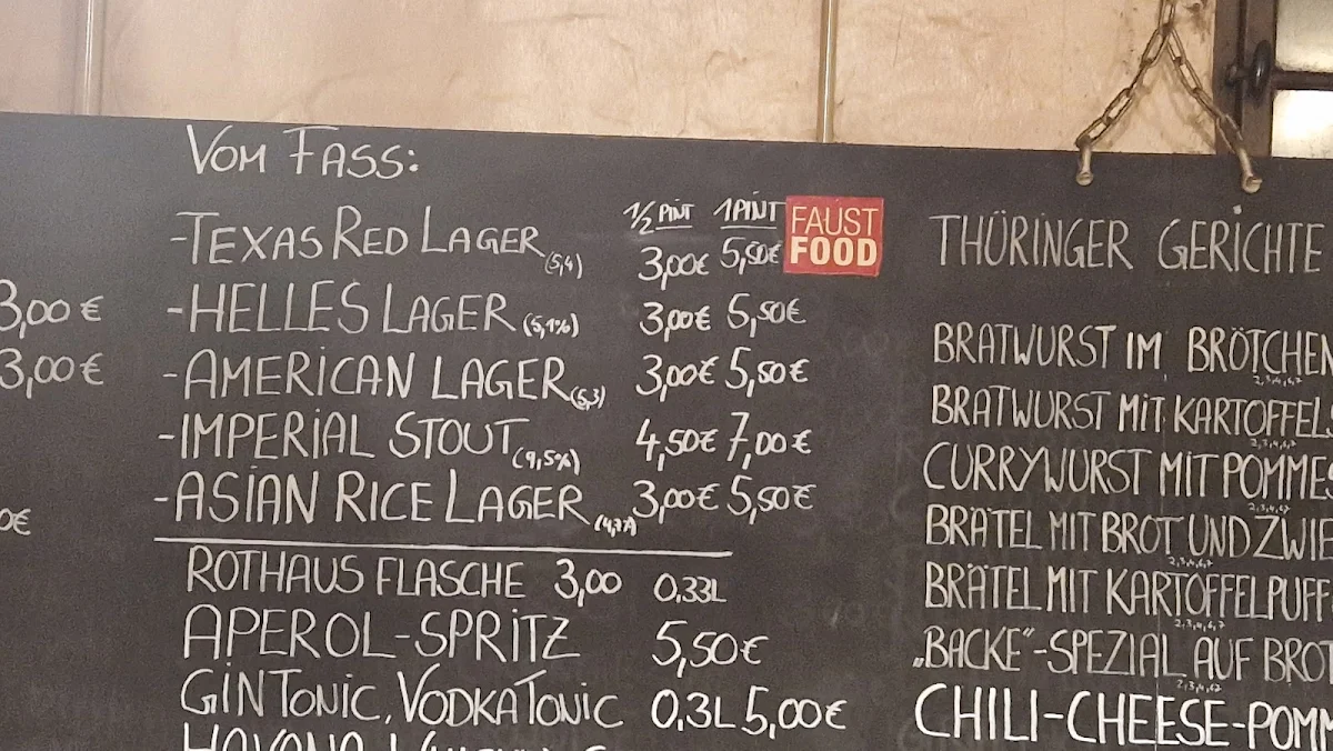 Speisekarte, Faustfood