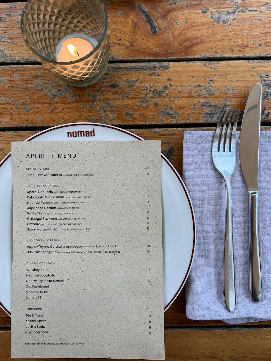 Speisekarte, Nomad Berlin