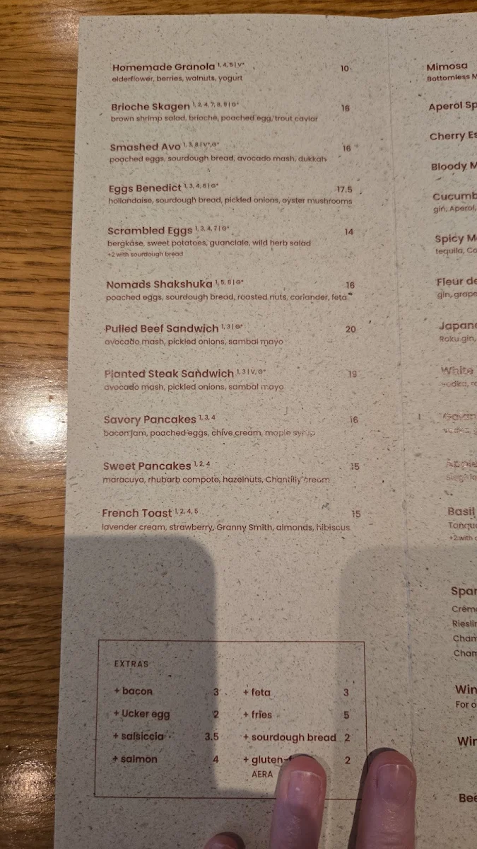 Speisekarte, Nomad Berlin