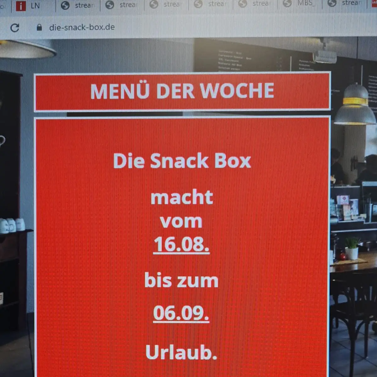 Speisekarte, SNACK BOX