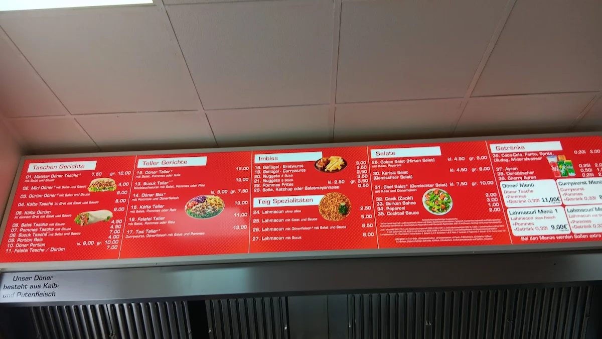 Speisekarte, Meister Döner