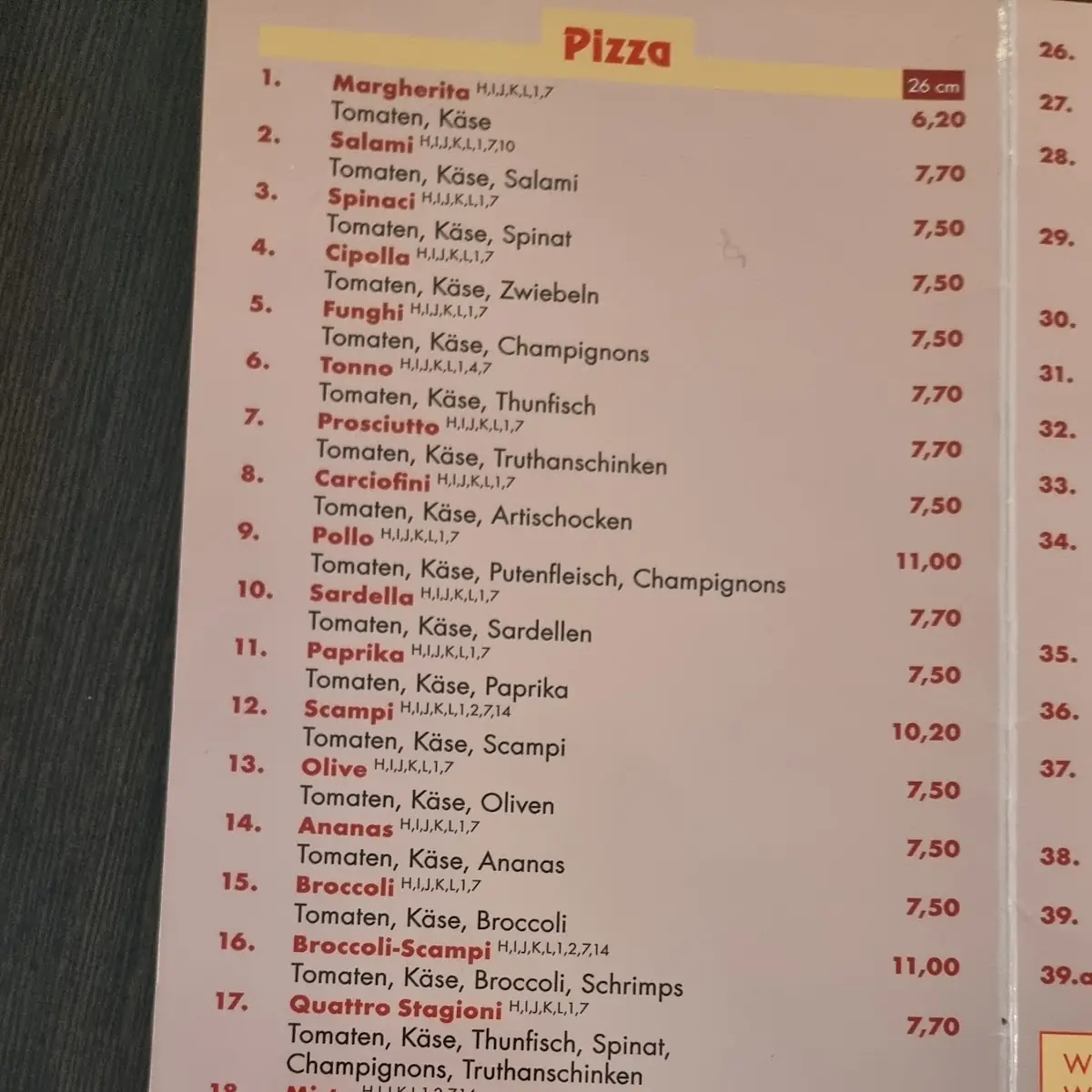 Speisekarte photo 5