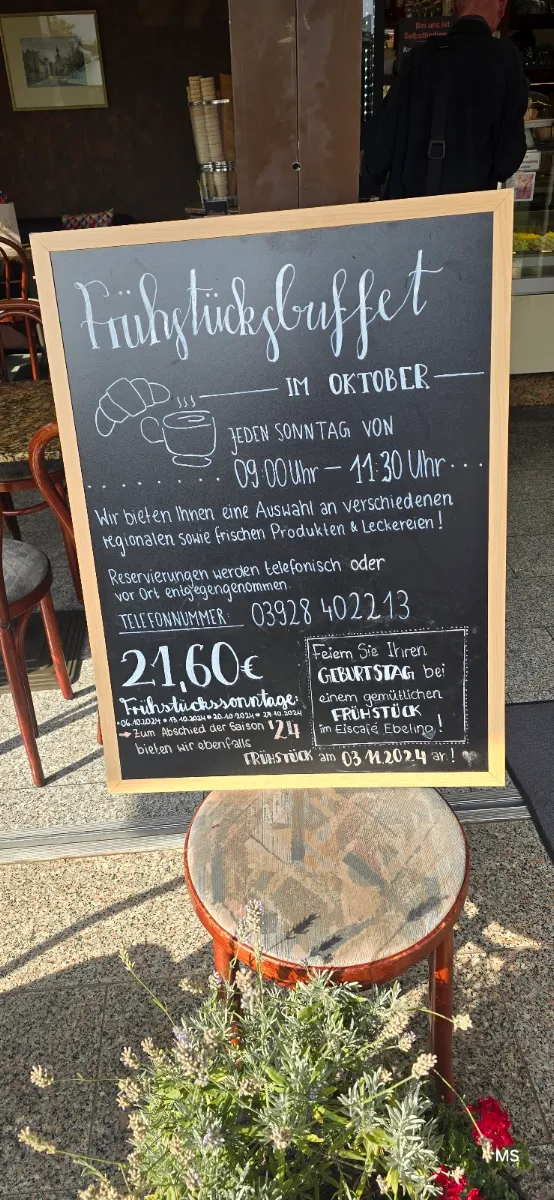 Speisekarte, Eiscafé Ebeling