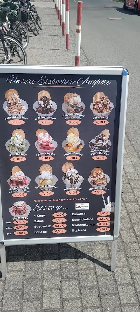 Speisekarte, Eiscafé Ebeling