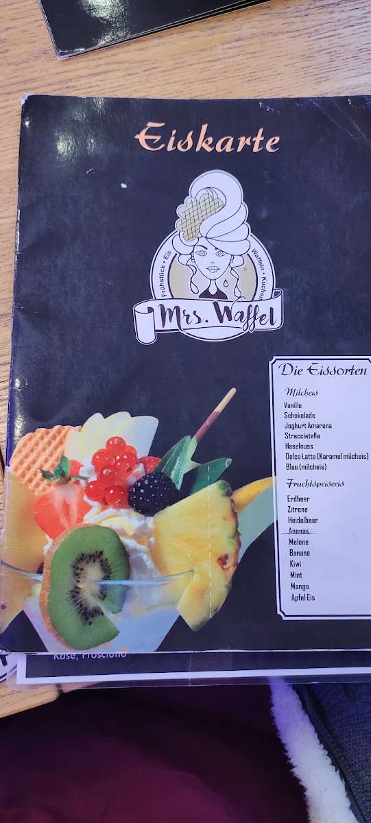 Speisekarte, Mrs. Waffel Hamburg