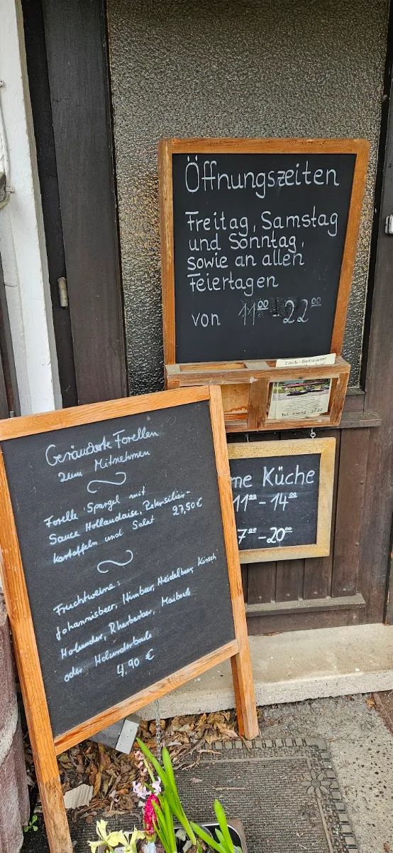 Speisekarte, Gasthaus Forellenhof
