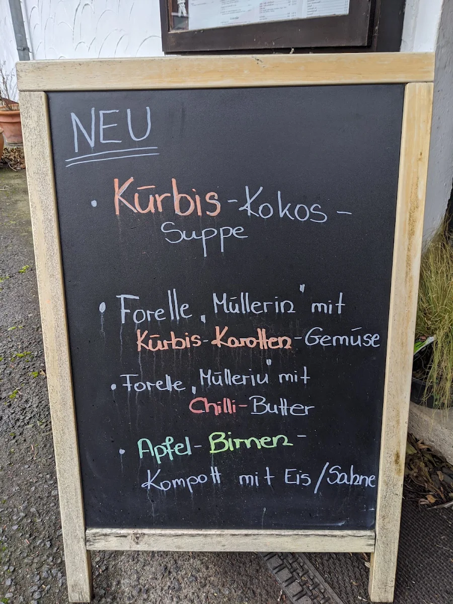 Speisekarte, Gasthaus Forellenhof