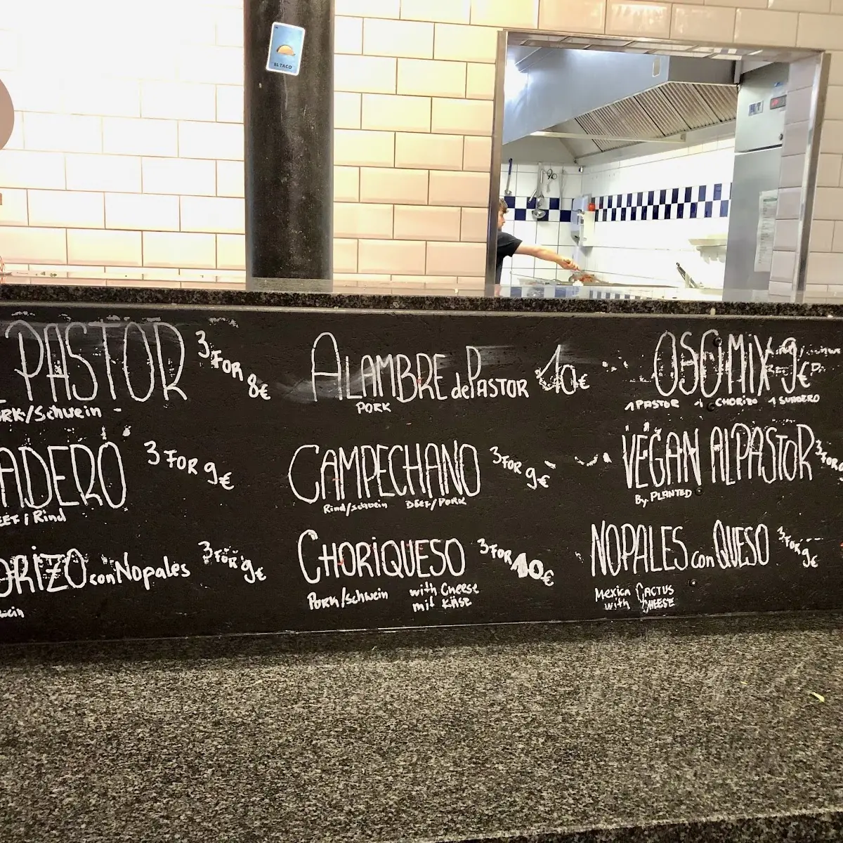 Speisekarte, Taquería El Oso