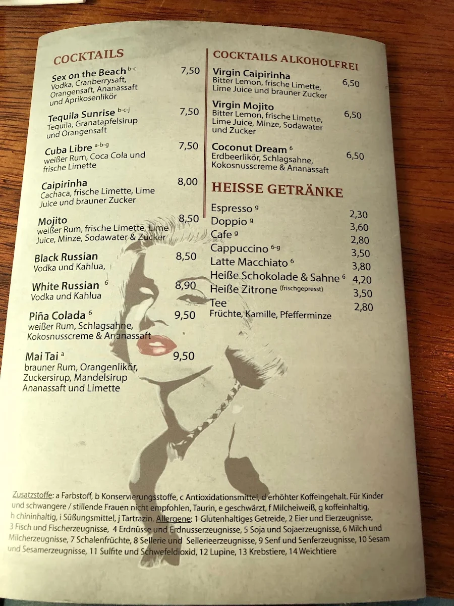 Speisekarte, Estrella Burgerbar