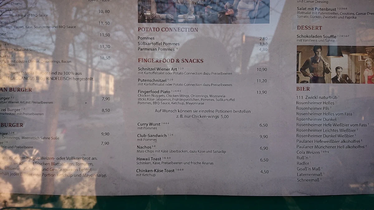 Speisekarte, Estrella Burgerbar
