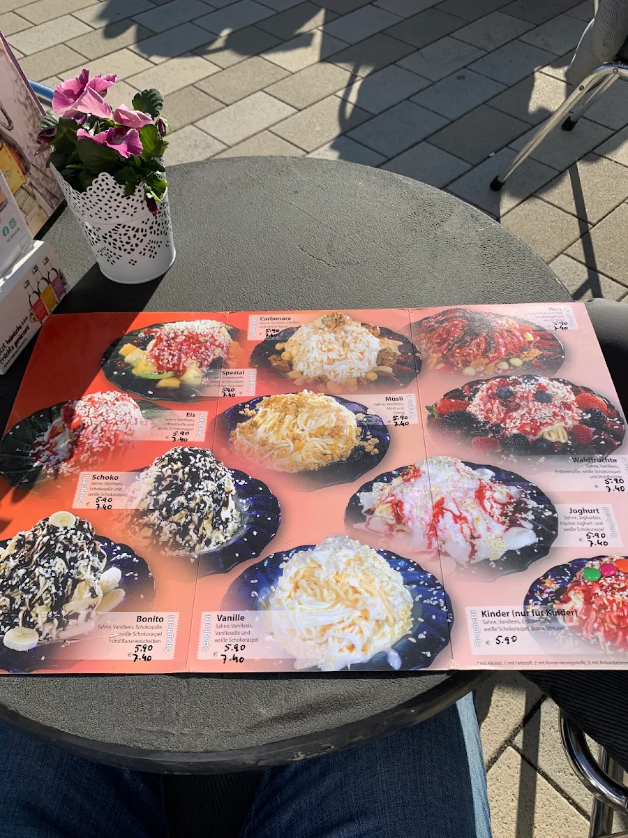 Speisekarte, Eiscafé Lisboa