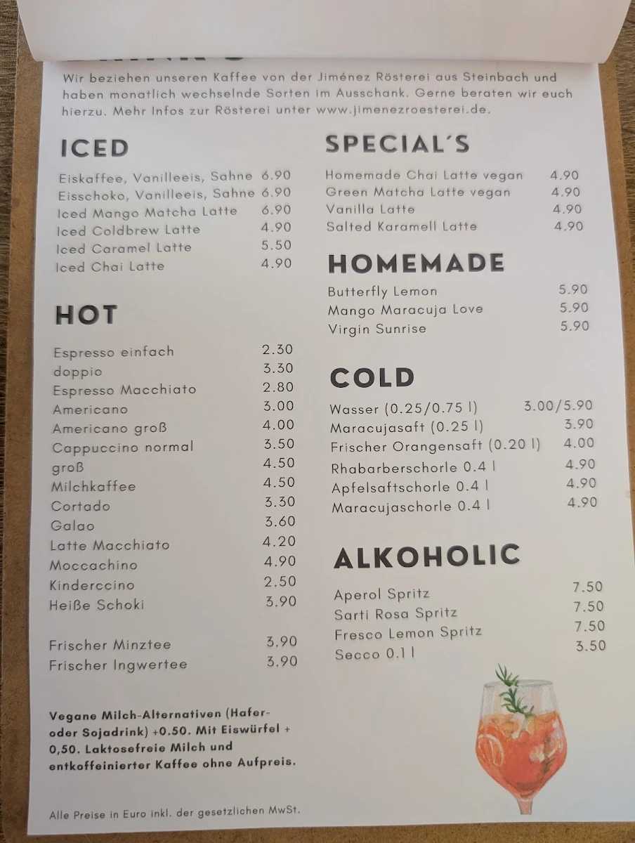 Speisekarte, Mint & Things