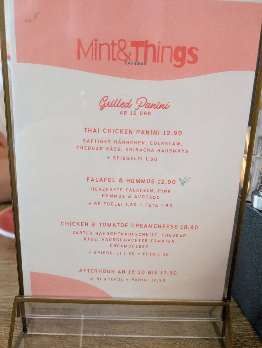 Speisekarte, Mint & Things
