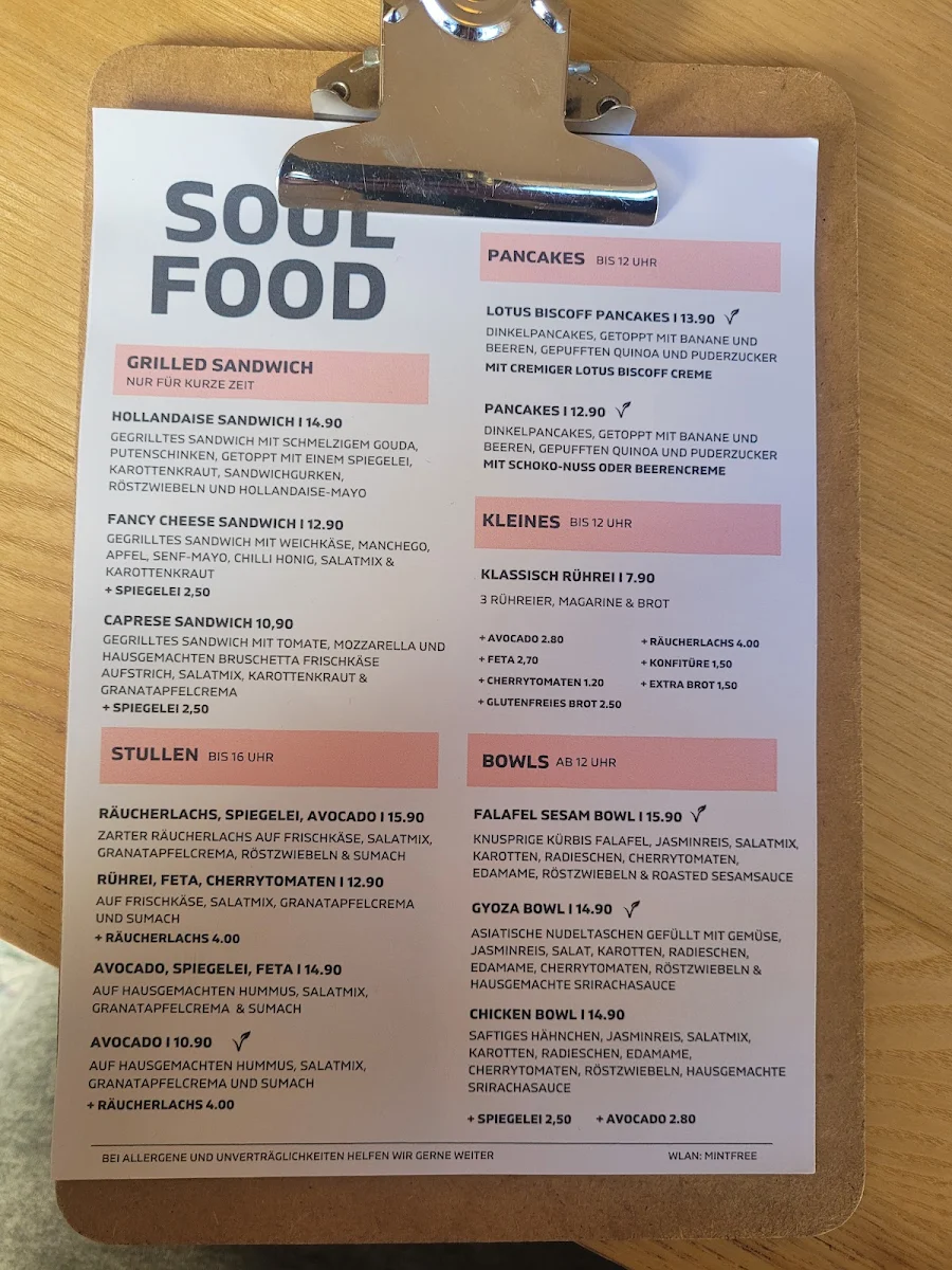 Speisekarte, Mint & Things