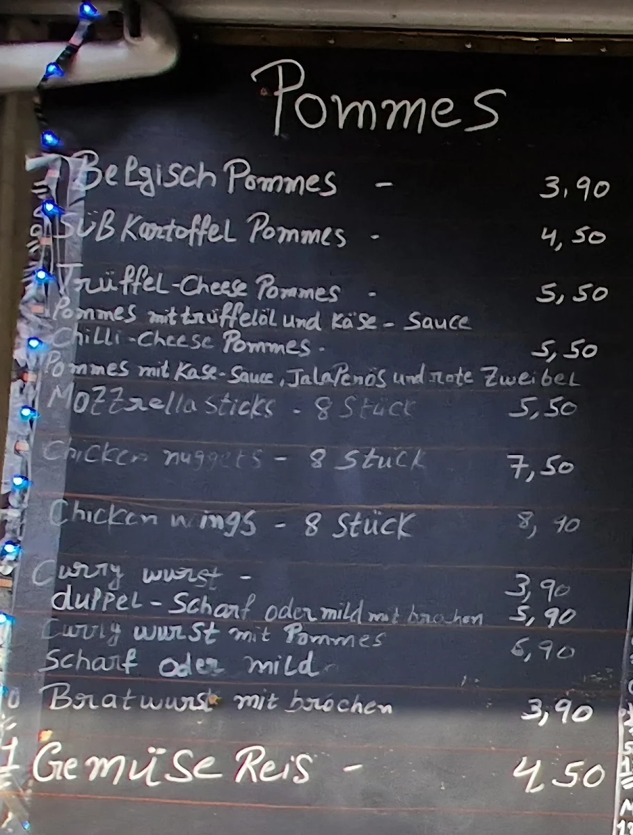 Speisekarte, Humty Dumty Imbiss