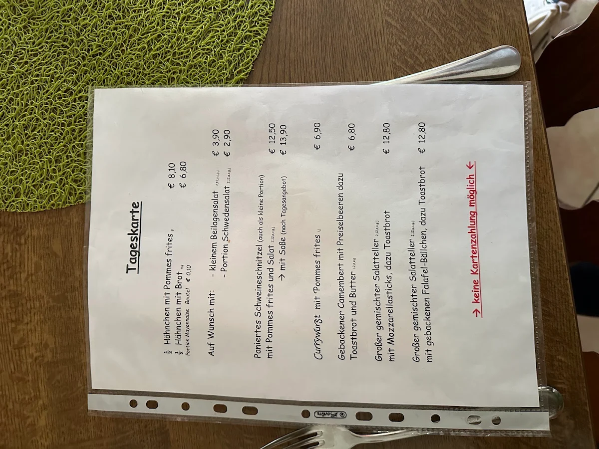 Speisekarte, Gasthaus Aschafftal