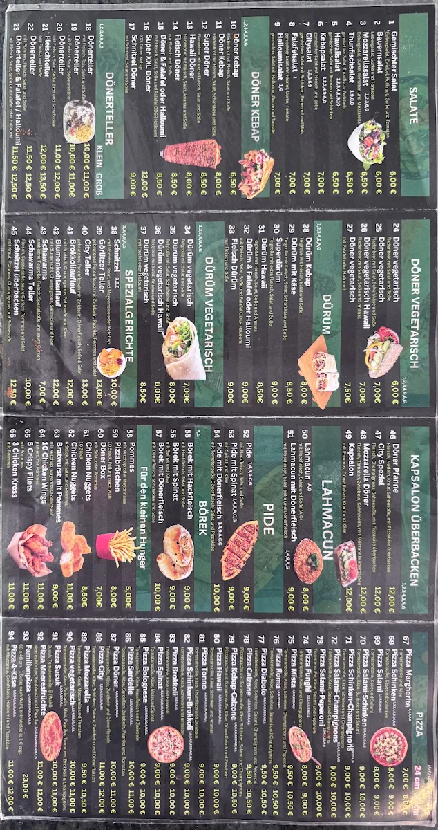 Speisekarte, City Pizza Görlitz