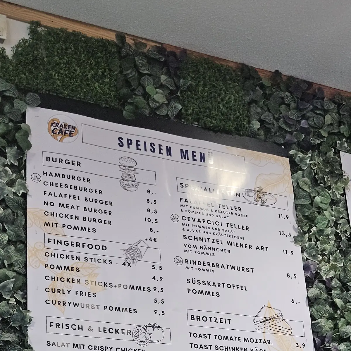 Speisekarte, Restaurant & Tagescafé "Krakengastronomie im Michaelibad"