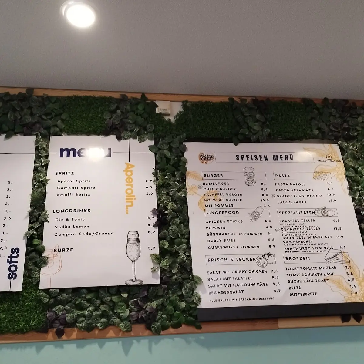 Speisekarte, Restaurant & Tagescafé "Krakengastronomie im Michaelibad"