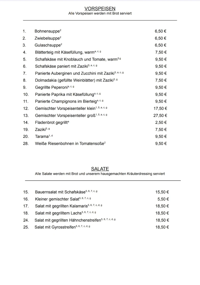 Speisekarte photo 2