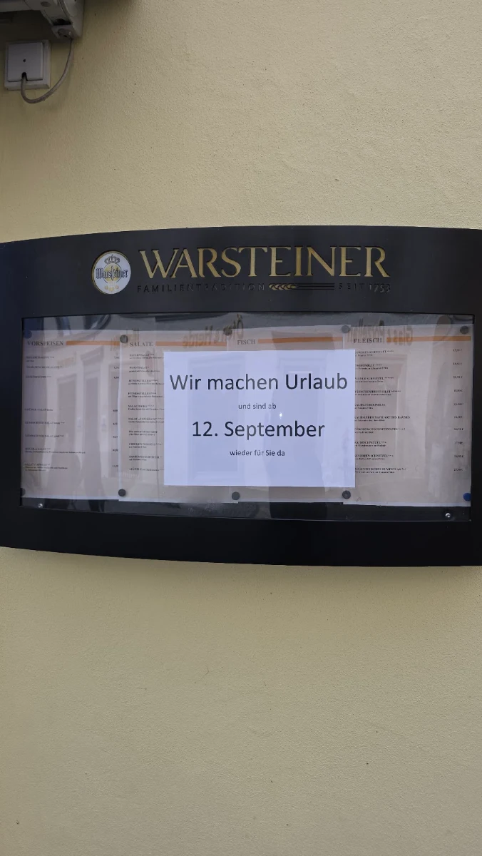 Speisekarte, Gasthaus Kranz