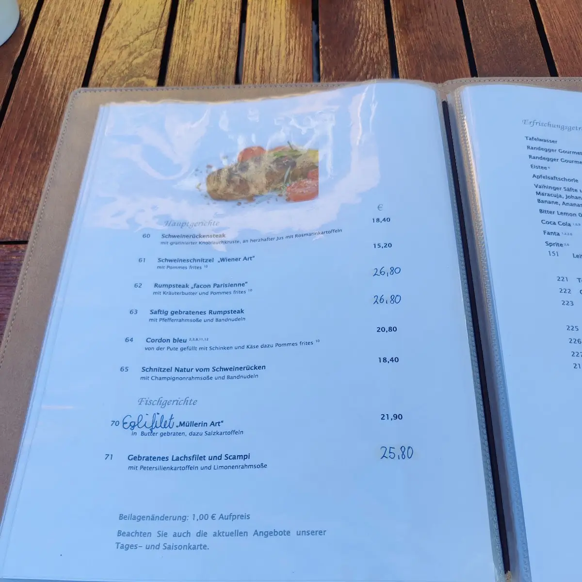 Speisekarte, Brasserie Chez Léon