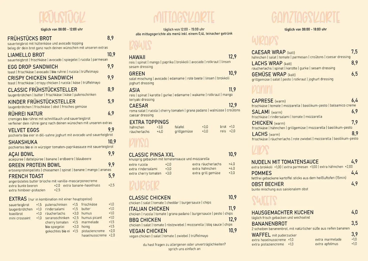 Speisekarte, Liamello | Breakfast Club | Café