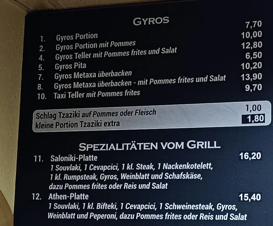 Speisekarte photo 1