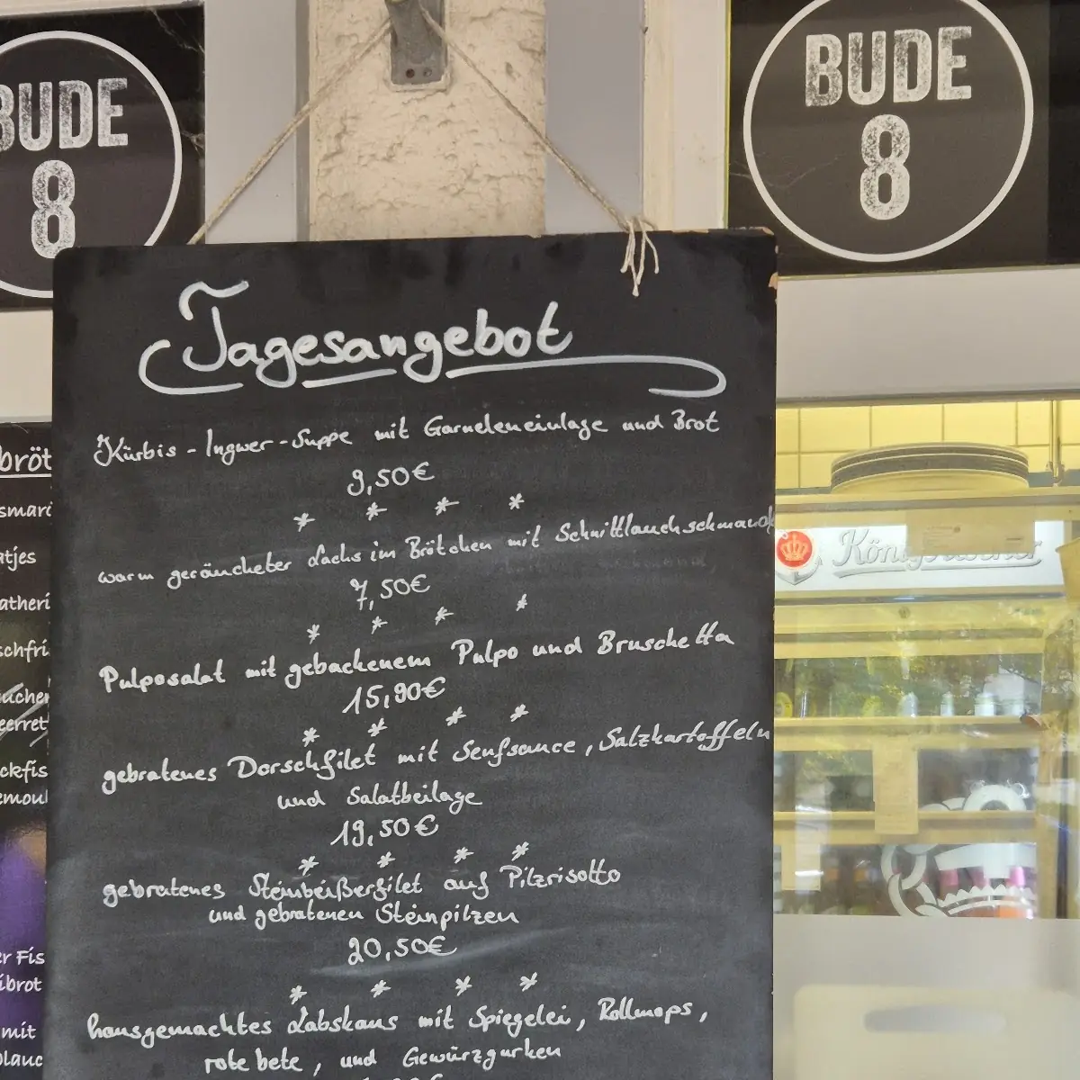 Speisekarte, Bude 8