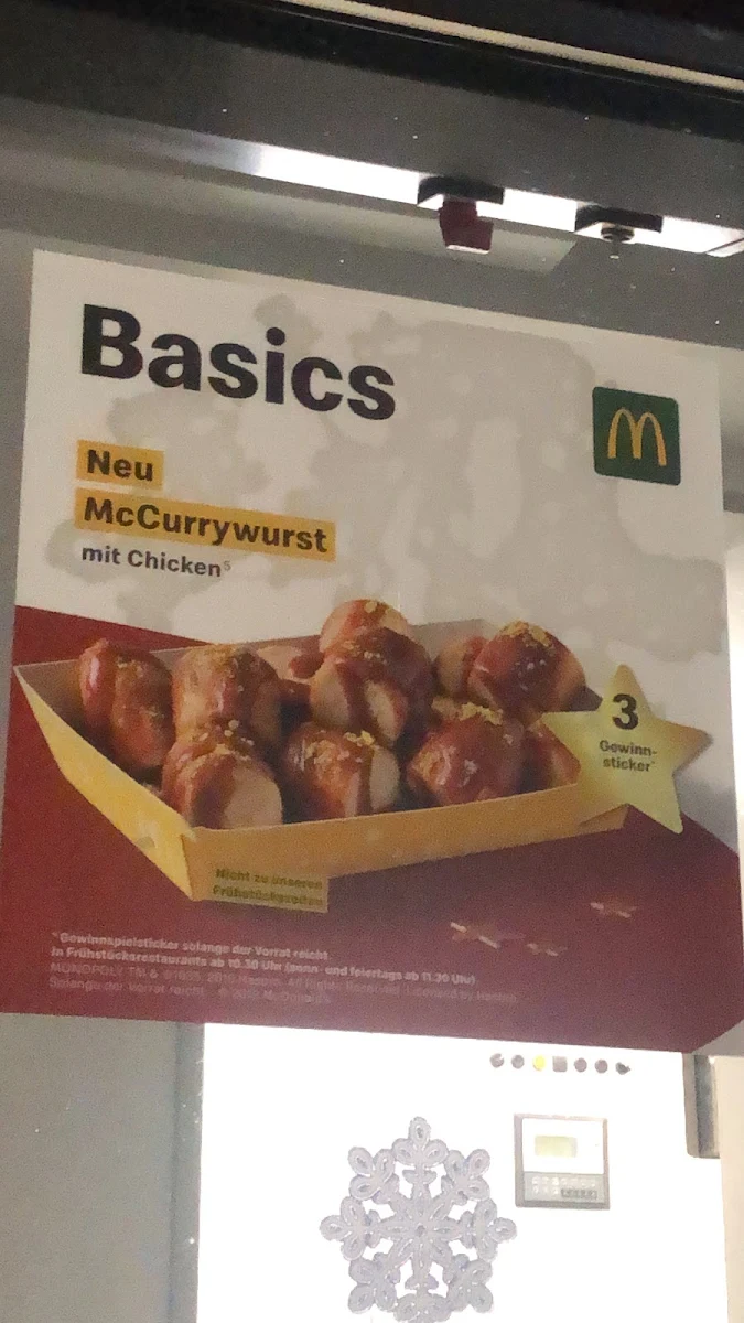 Speisekarte, McDonald's
