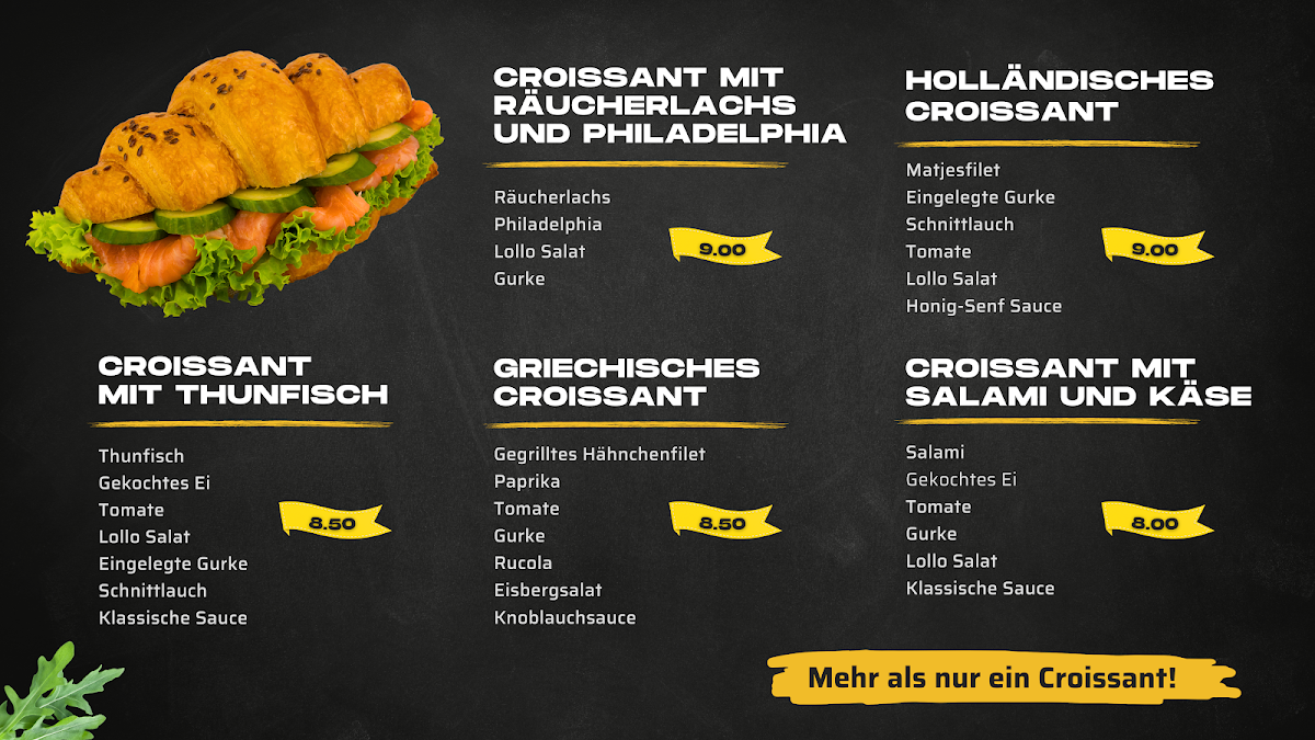 Speisekarte, Croissant Bar