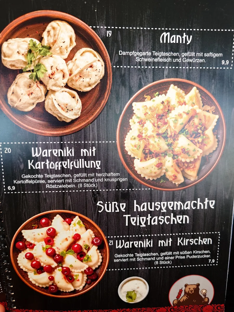 Speisekarte, Krasnojarsk Bistro - Russisches Restaurant