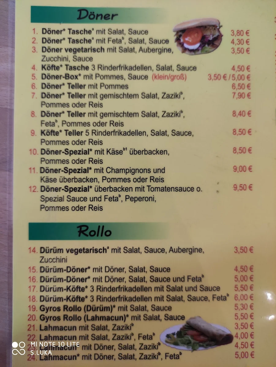 Speisekarte, Bedro , Gyros , Döner , Pizza