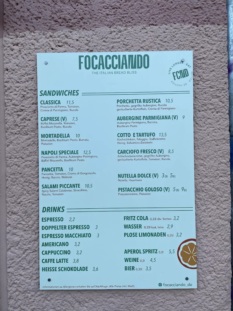 Speisekarte, Focacciando