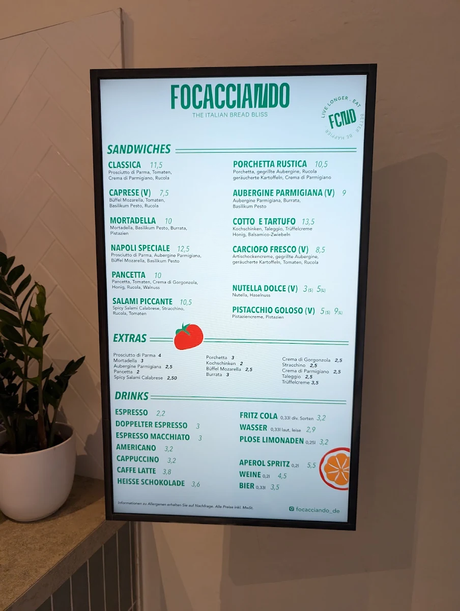 Speisekarte, Focacciando
