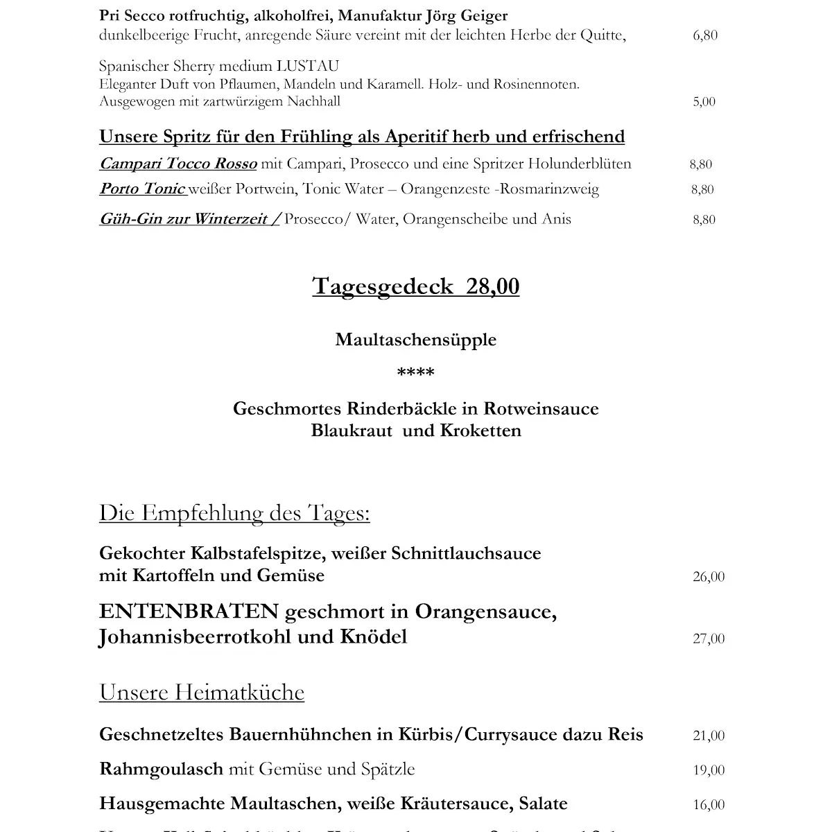 Speisekarte photo 3