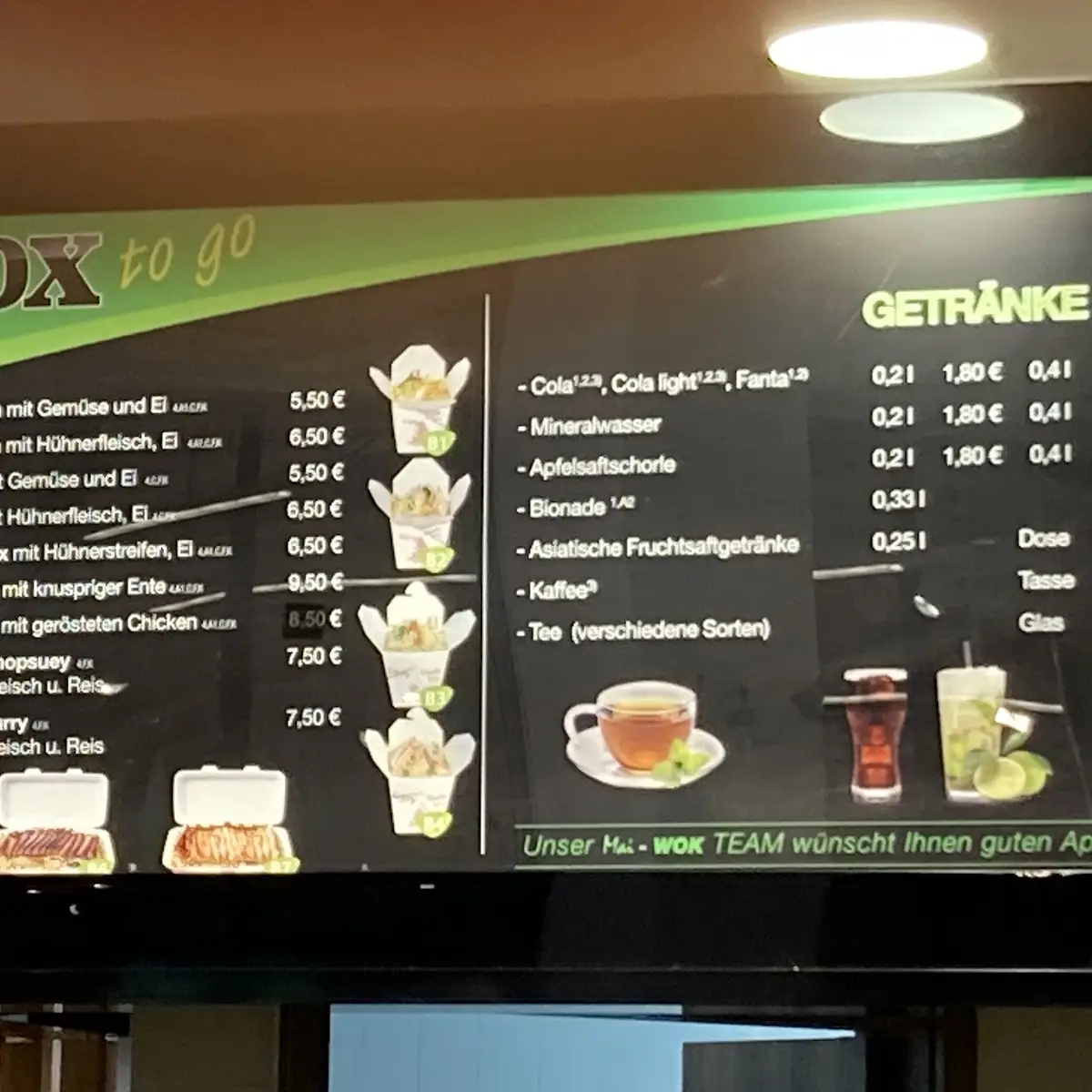 Speisekarte, Mai Wok